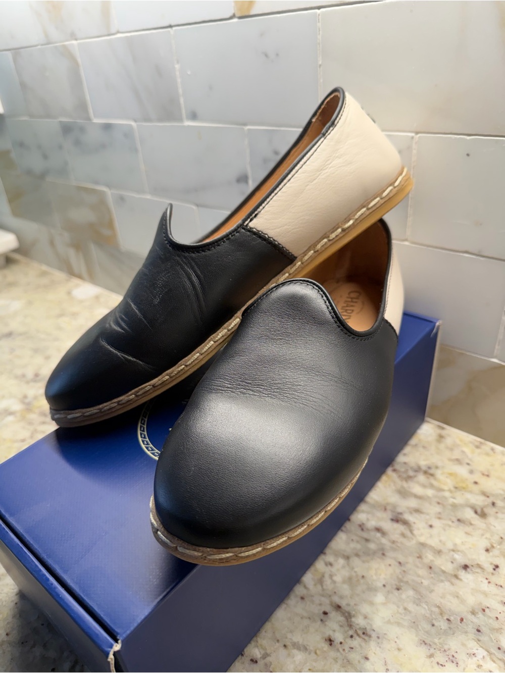 Charix Black and Off White Slip On